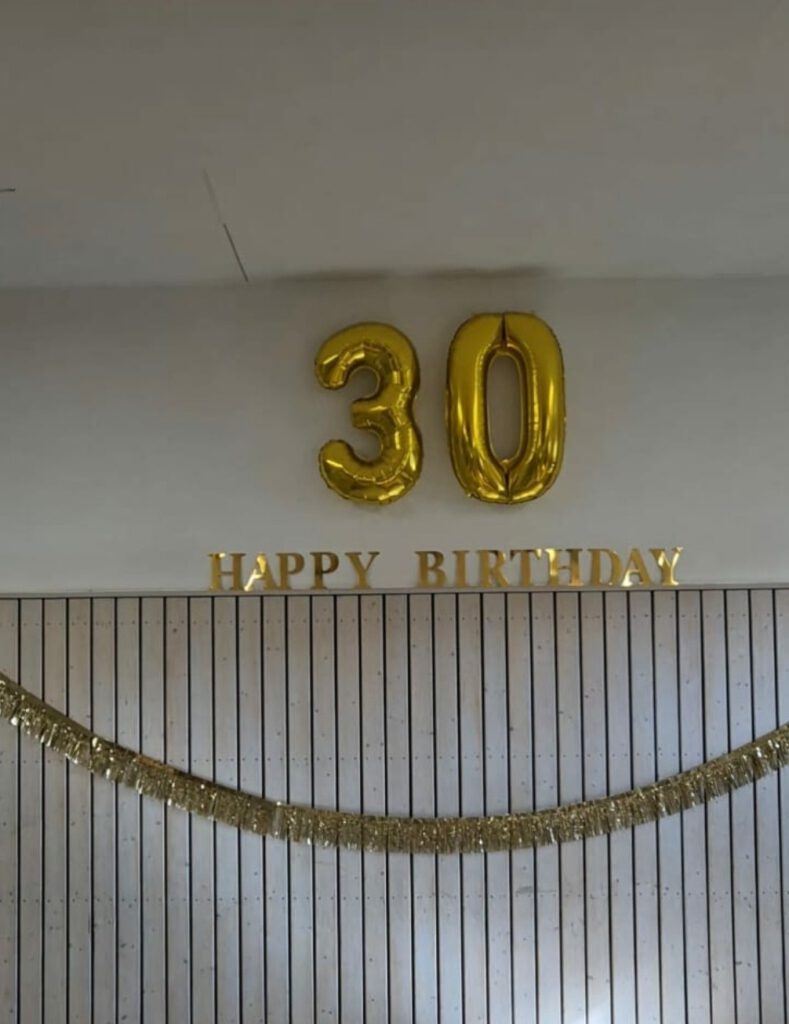 Das Bild zeigt Luftballons als die Zahl "30".